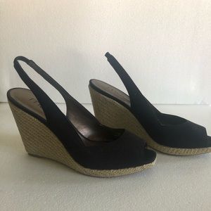Black Wedge Shoes - 7.5